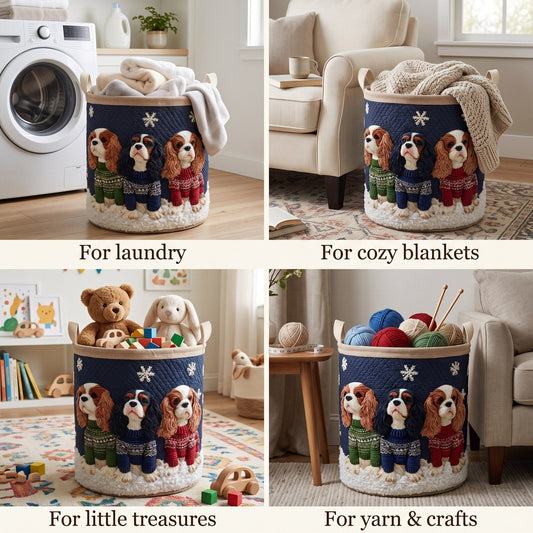 Cosy Cavalier Winter Laundry Basket