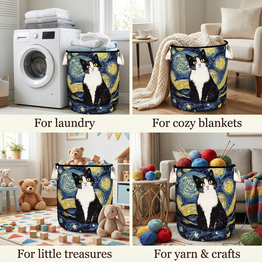 Elegant Feline Laundry Basket