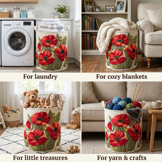 Scarlet Poppy Dream Laundry Basket