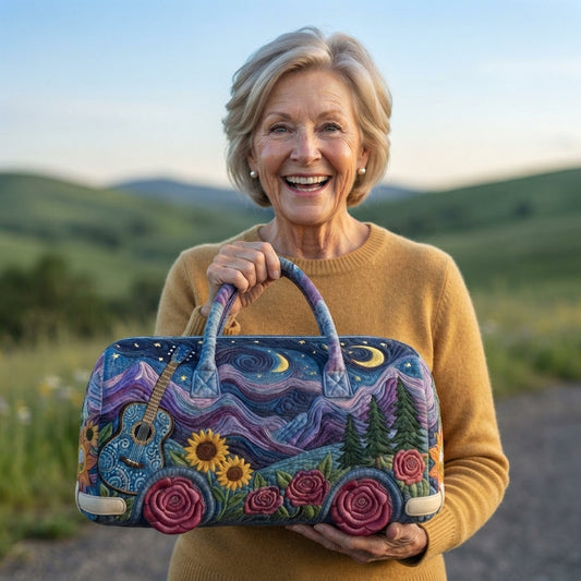 Melodyvana | Guitar & Wildflower Camper Van Quilted Duffle