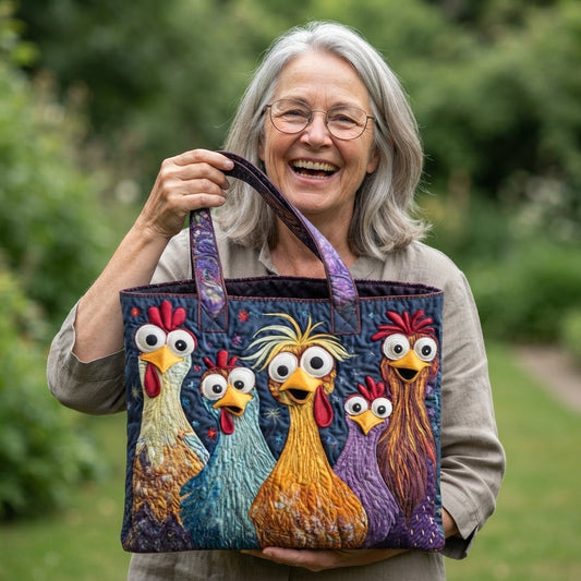 Liliana | Funny Chickens Quilted Tote