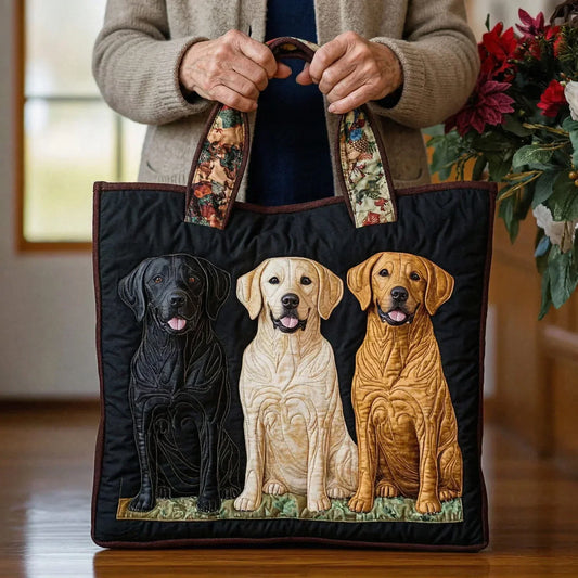 Talia | Three Labradors Quilted Tote
