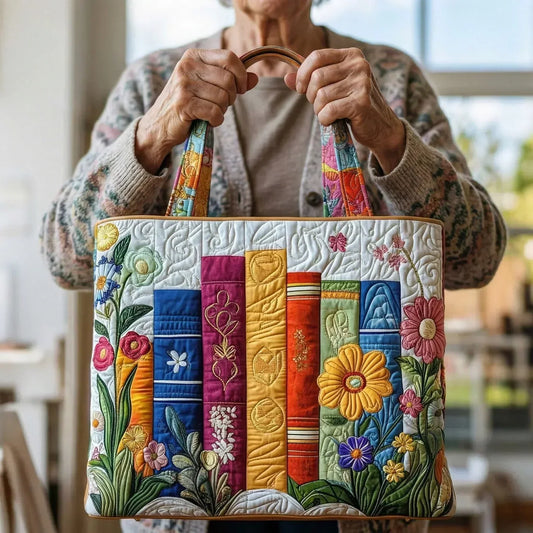 Alondra | Books & Wildflowers Quilted Tote