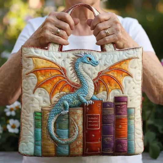 Danica | Dragon on Books Quilted Tote