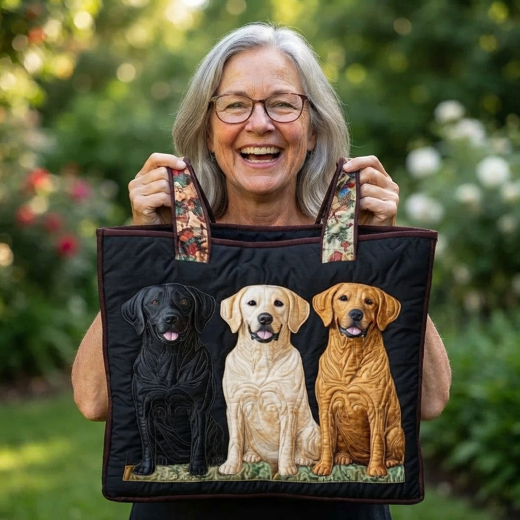 Talia | Three Labradors Quilted Tote