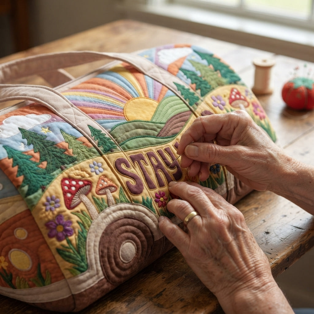 Roamvana | Stay Wild Camper Van Quilted Duffle