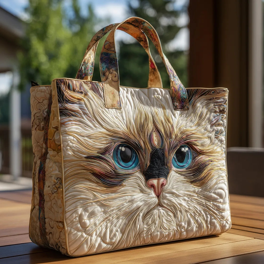Giana | Blue-Eyed Cat Quilted Tote