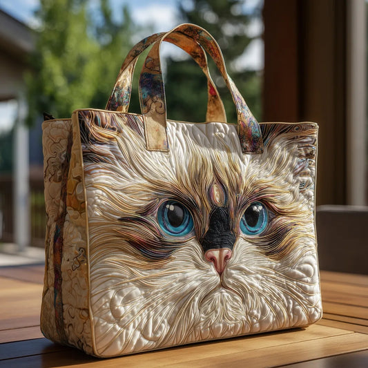 Giana | Blue-Eyed Cat Quilted Tote