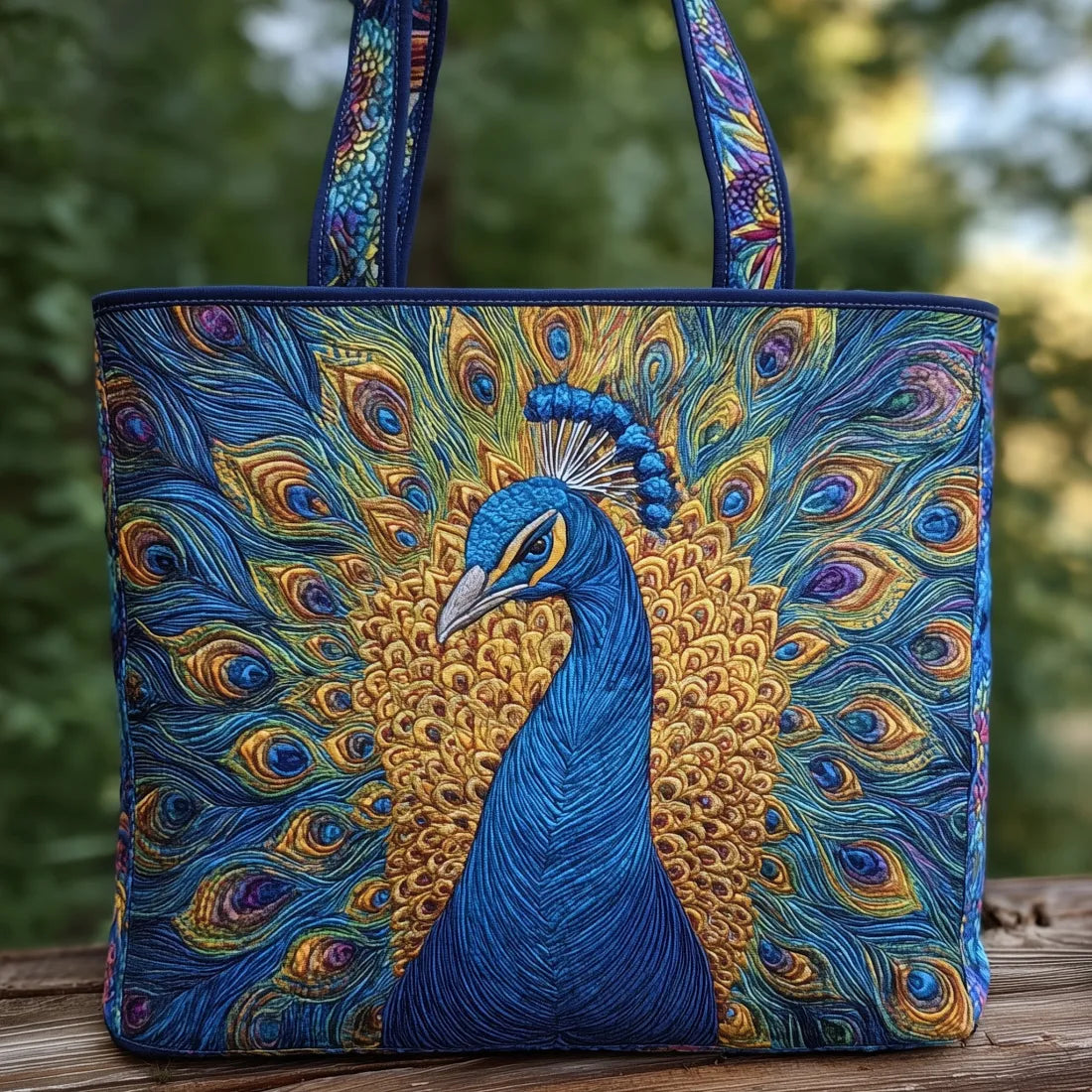 Jayla | Royal Peacock Quilted Tote
