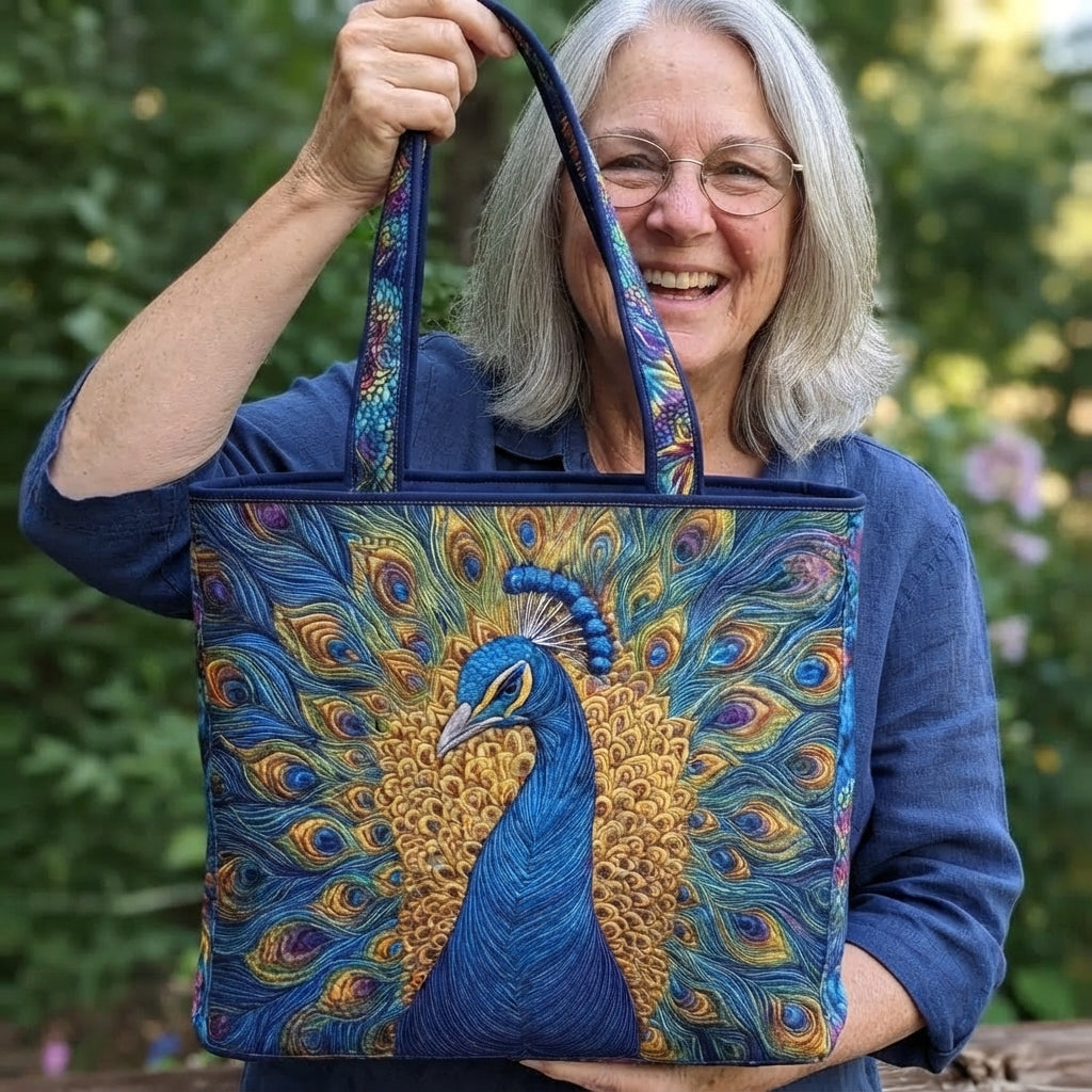 Jayla | Royal Peacock Quilted Tote