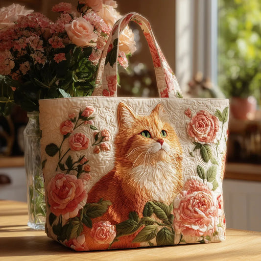 Paisley | Ginger Cat & Roses Quilted Tote