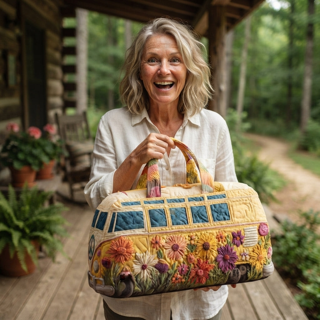 Bloomvana | Wildflower Camper Van Quilted Duffle