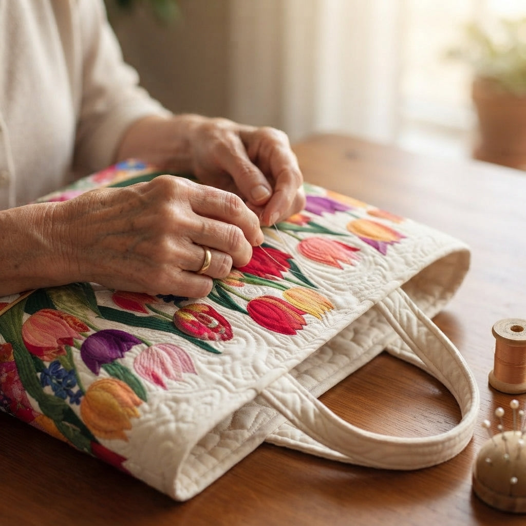 Camilla | Tulip Garden Quilted Tote