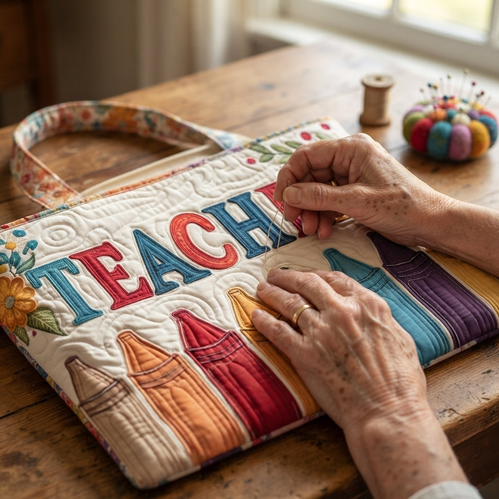 Teacher's Joy | Crayons Quilted Tote