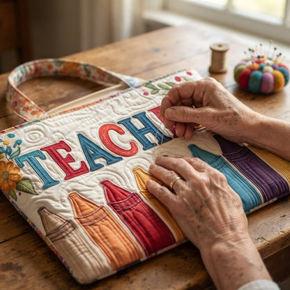 Teacher's Joy | Crayons Quilted Tote