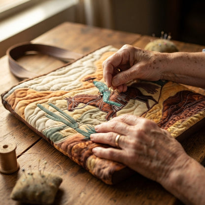Desert Rider | Cowboy at Sunset Quilted Tote