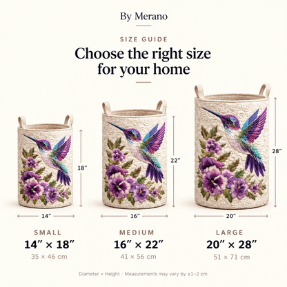 Kolibri in Bloom Laundry Basket