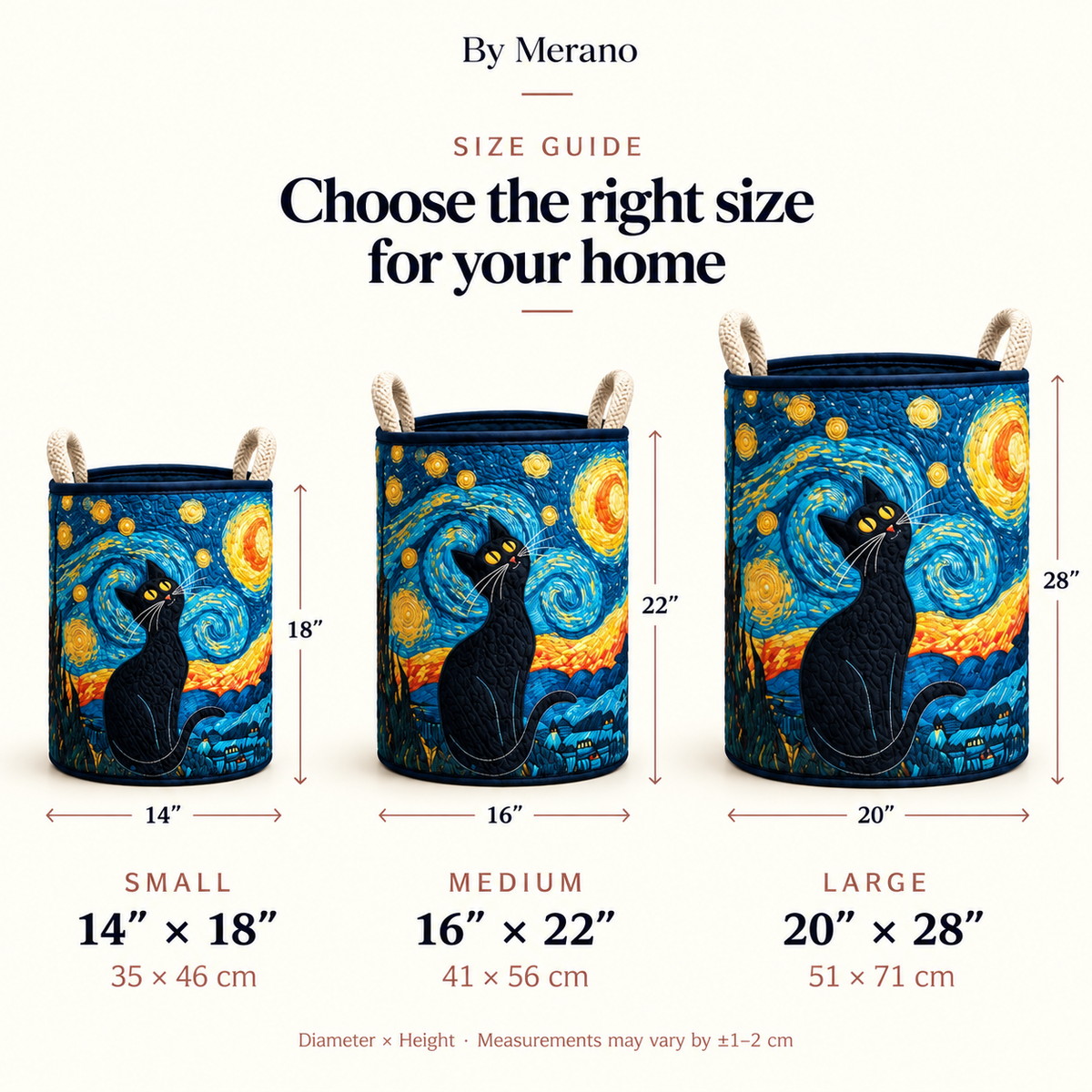 Starry Night Cat Laundry Basket