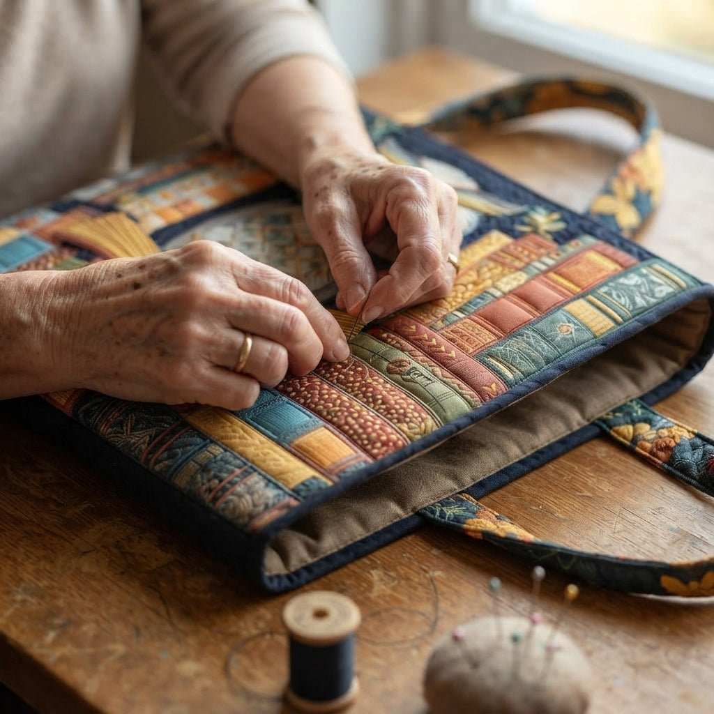 Indira | Owl & Old Books Quilted Tote