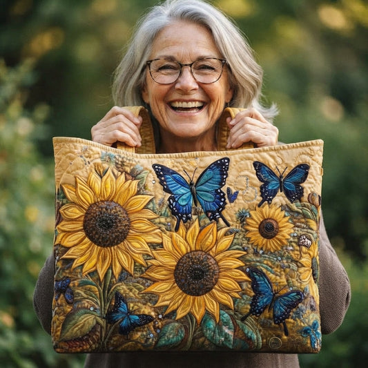 Noelle | Sunflowers & Butterflies Quilted Tote