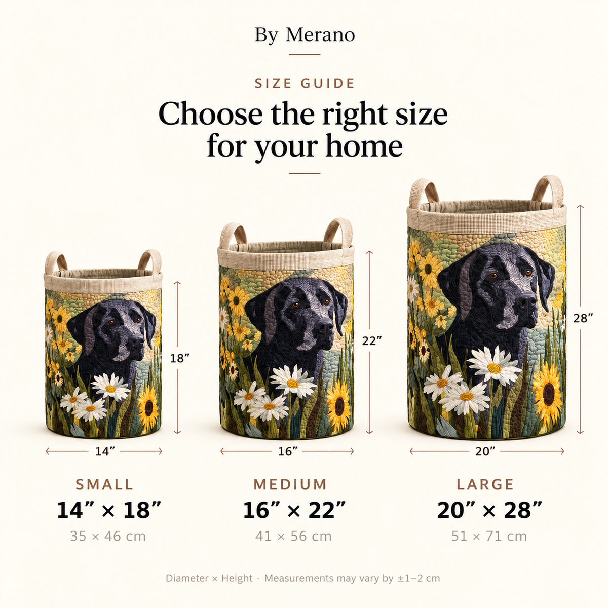 Floral Black Lab Laundry Basket