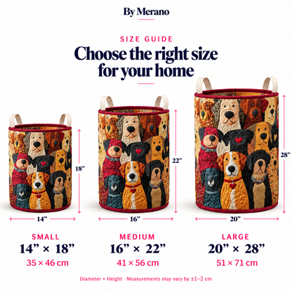 Patchwork Pup Parade Laundry Basket