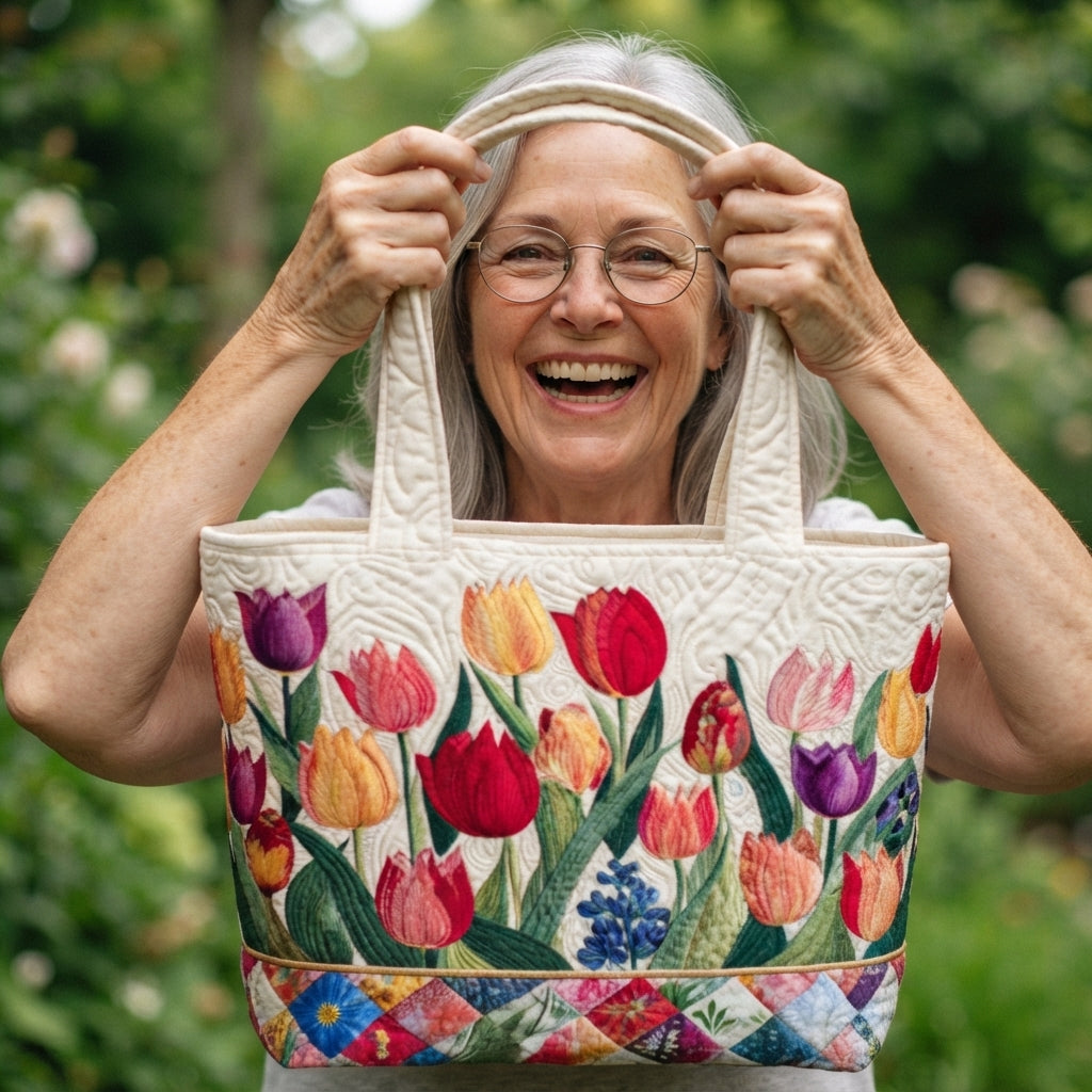 Camilla | Tulip Garden Quilted Tote
