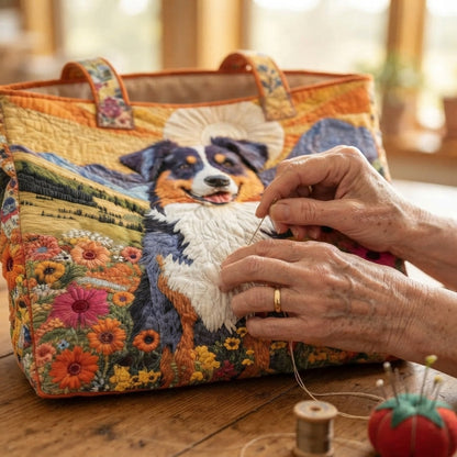 Mountain Meadow | Aussie Shepherd Quilted Tote