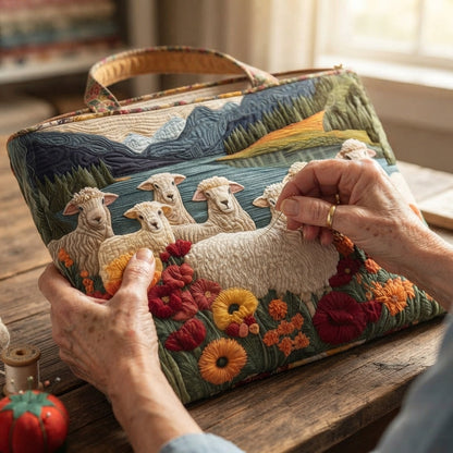 Valerie | Sheep by the Lake Quilted Tote