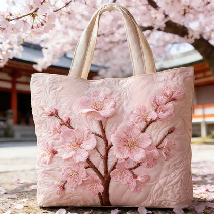 Blossom Serenity | Cherry Blossom Quilted Tote