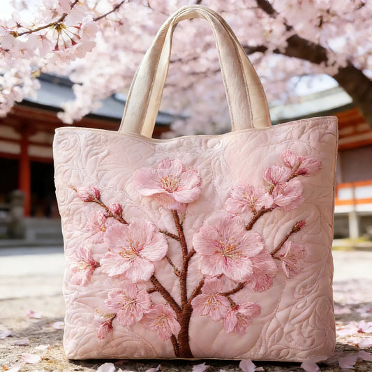 Blossom Serenity | Cherry Blossom Quilted Tote