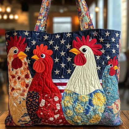 Rural Charm | Rooster & Stars Quilted Tote