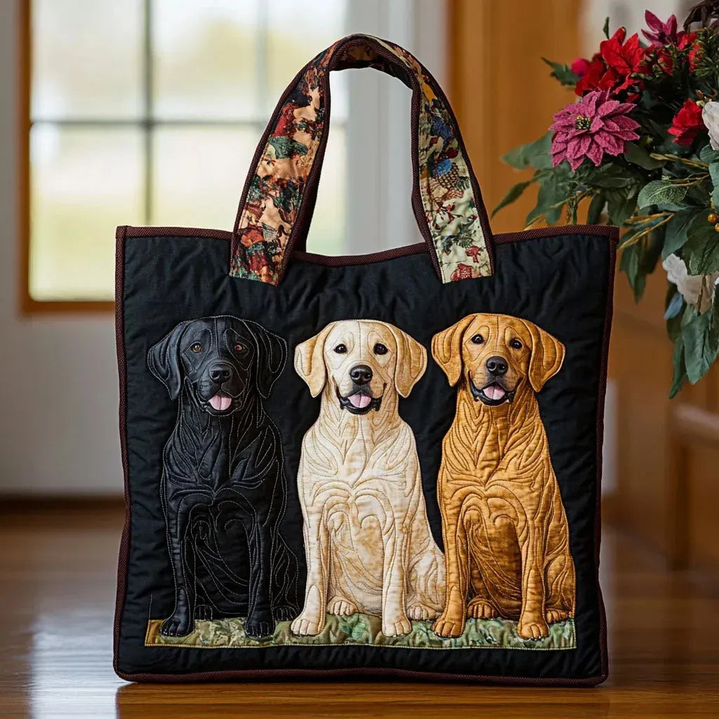 Talia | Three Labradors Quilted Tote