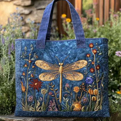Josephine | Golden Dragonfly Quilted Tote