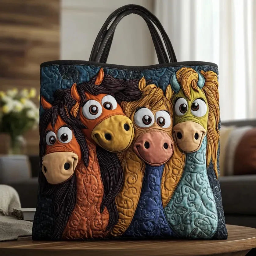 Zara | Playful Ponies Quilted Tote