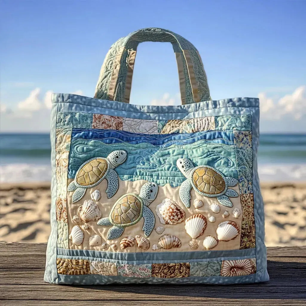 Amelia | Sea Turtles on the Shore Quilted Tote