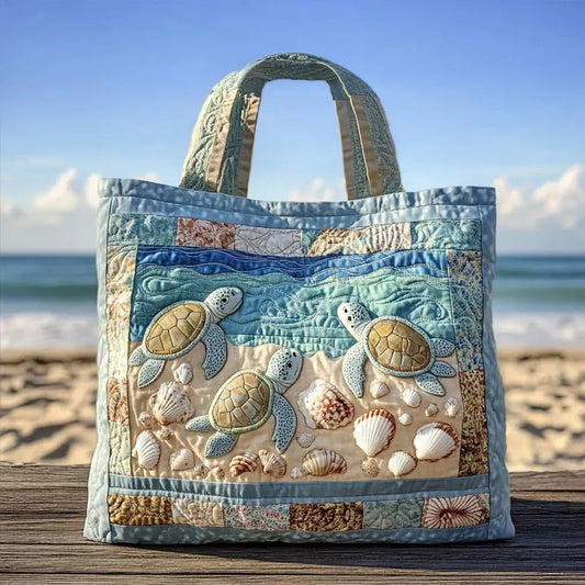 Amelia | Sea Turtles on the Shore Quilted Tote