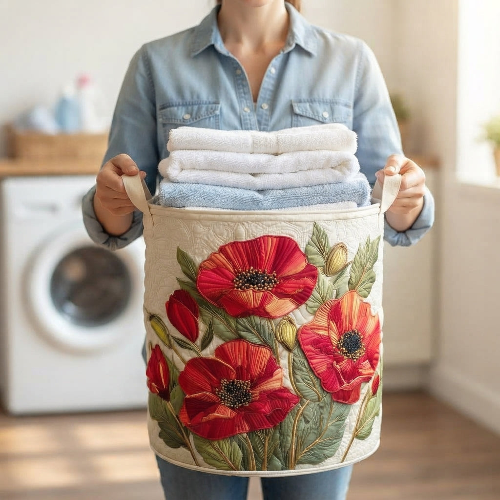 Scarlet Poppy Dream Laundry Basket