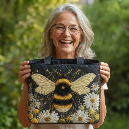 Elora | Bumblebee & Daisies Quilted Tote