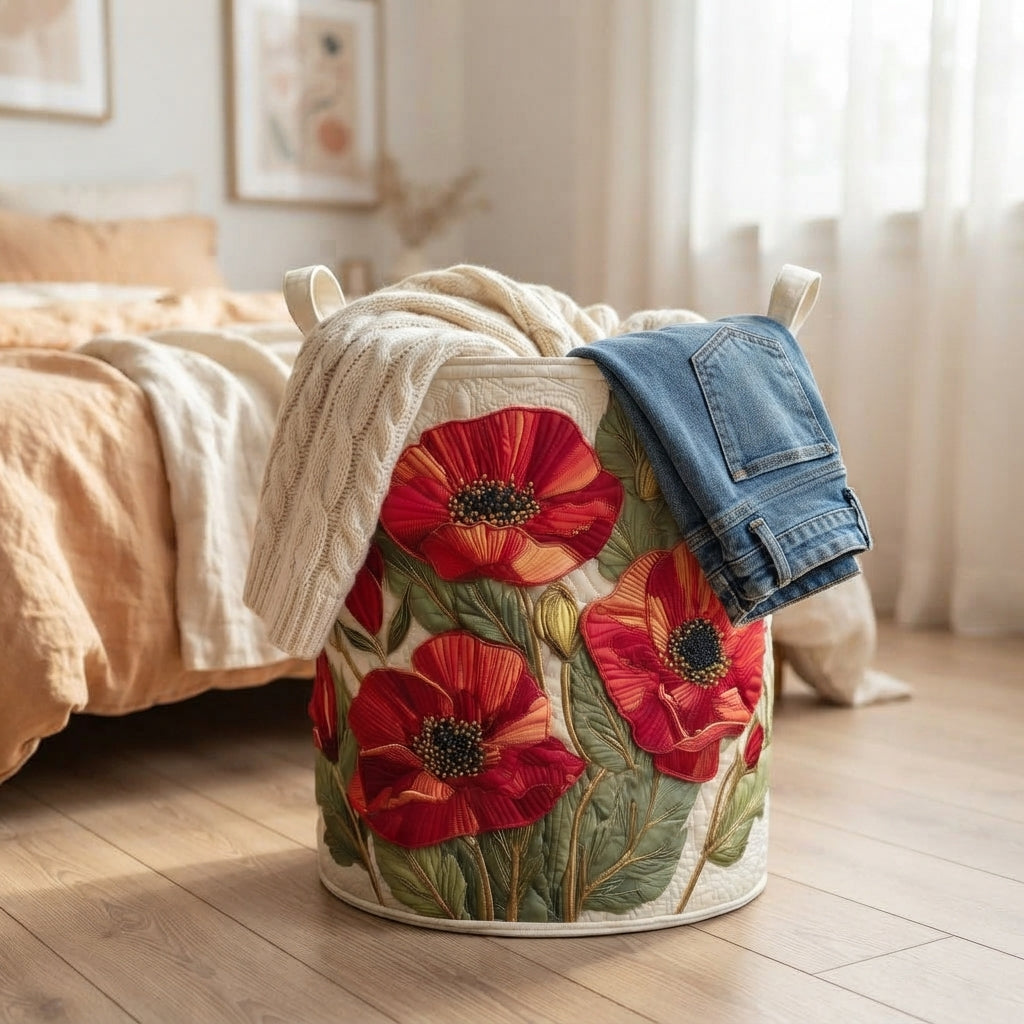 Scarlet Poppy Dream Laundry Basket