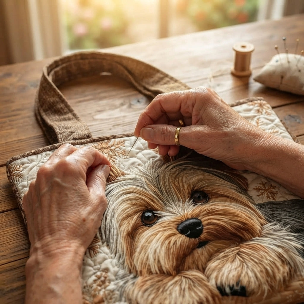 Sarah | Yorkshire Terrier Quilted Tote