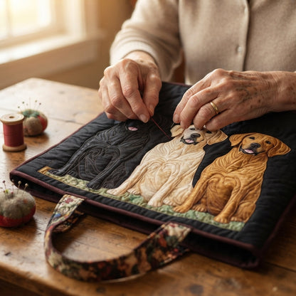 Talia | Three Labradors Quilted Tote