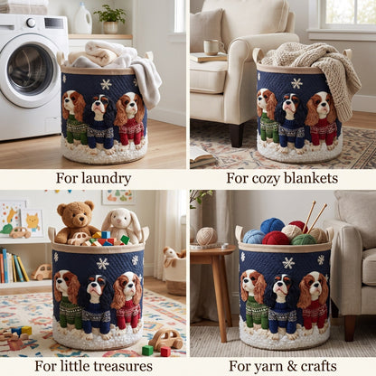 Cosy Cavalier Winter Laundry Basket