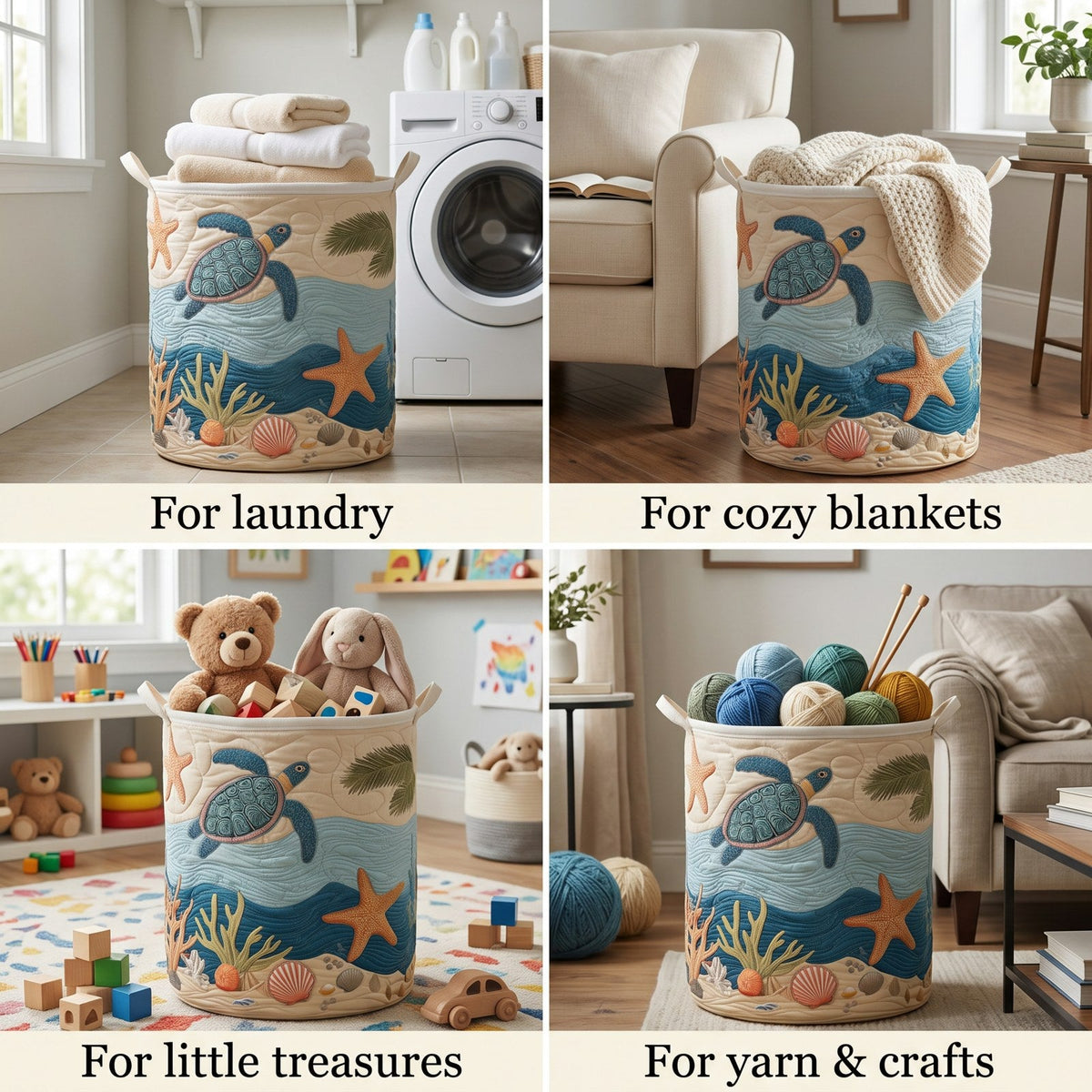Coastal Harmony Laundry Basket