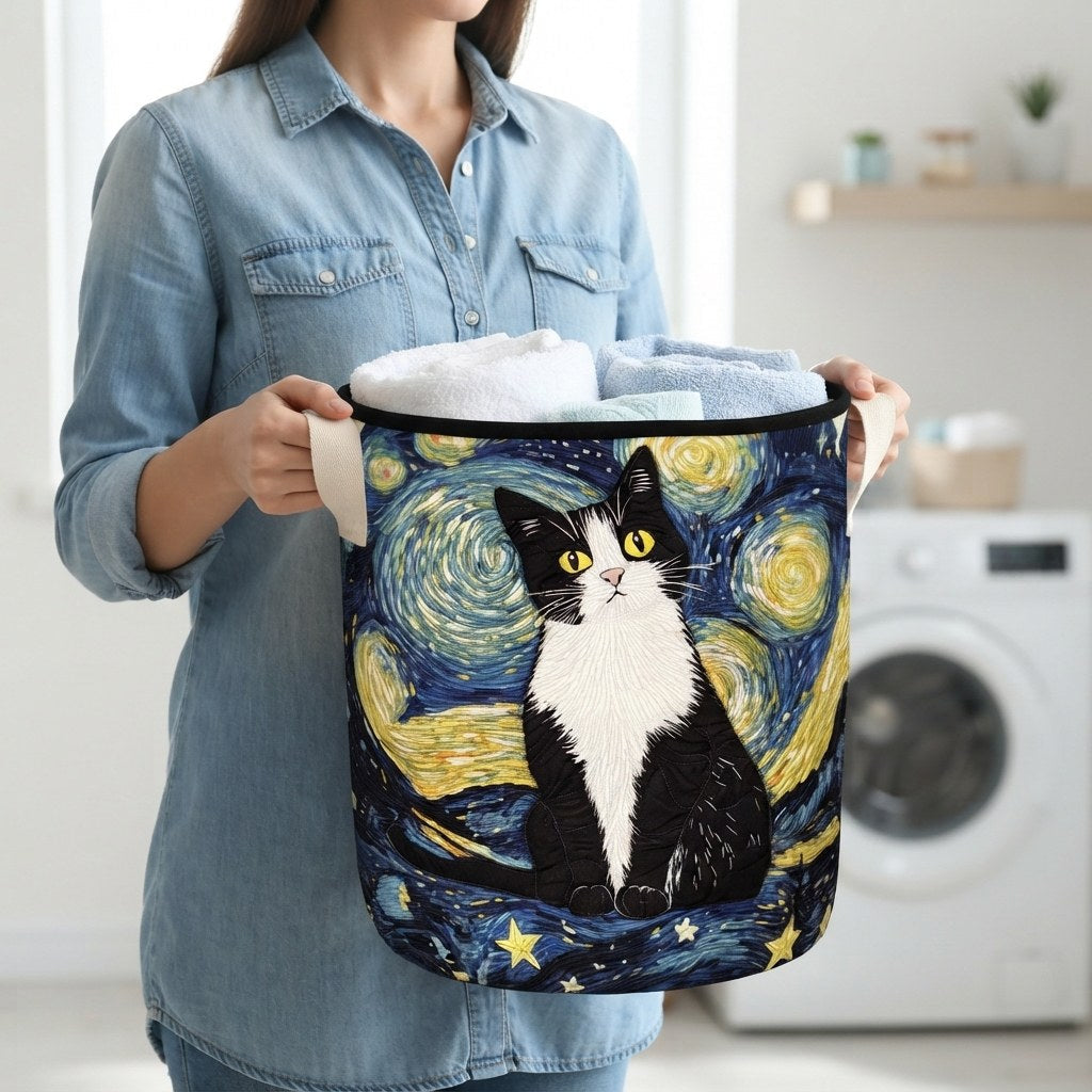 Elegant Feline Laundry Basket