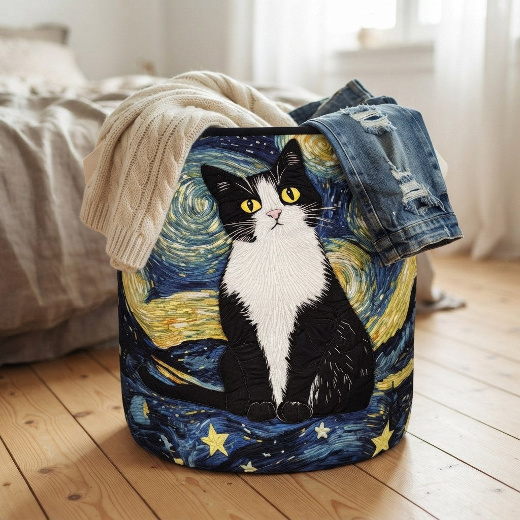 Elegant Feline Laundry Basket