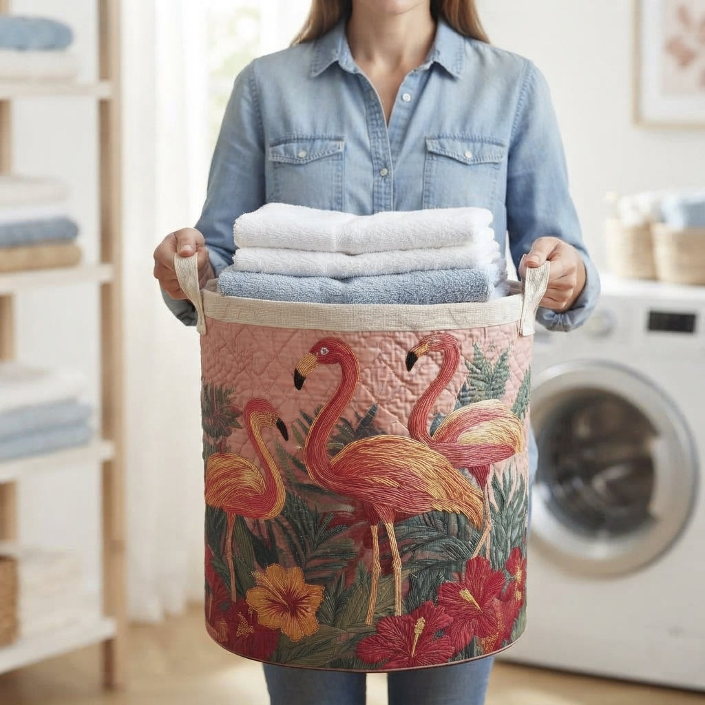 Flamingo Paradise Laundry Basket