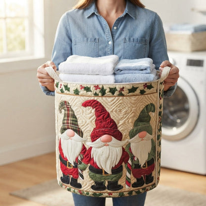 Gnome in the Snow Laundry Basket