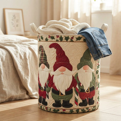 Gnome in the Snow Laundry Basket
