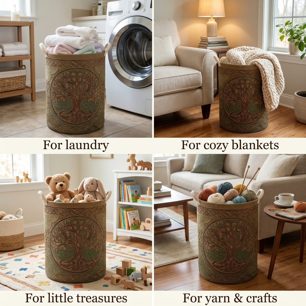 Golden Roots Laundry Basket
